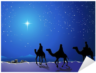 Three Wise Men Go For The Star Of Bethlehem Sticker - Puerto Rico Dia De Las Reyes Magos (400x400), Png Download