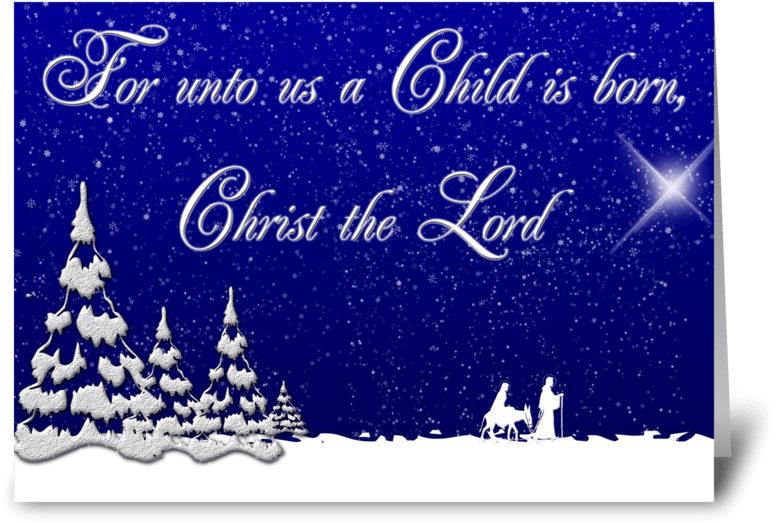 Star Of Bethlehem Greeting Card - Winter Christmas Silent Night Card (848x698), Png Download