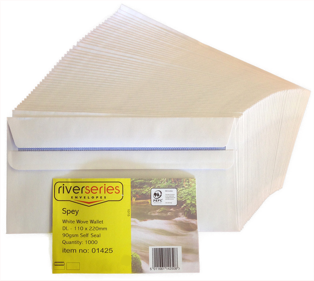 River Series Spey White Wove Wallet Dl 90gsm 1000 Envelope - Envelope (1024x1024), Png Download