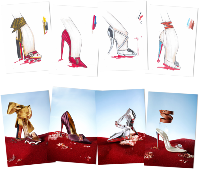 The Rose, The Holdo, The Phasma, And The Rey - Louboutin X Disney (690x577), Png Download