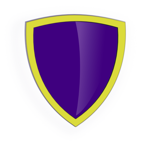 Silver Shield Png - Purple And Gold Shield (588x598), Png Download