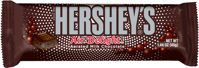Who Doesn't Want Their Candy Bars To Look Like A Sponge - Hershey's Air Delight Milk Chocolate - 1.44 Oz Bar (672x260), Png Download