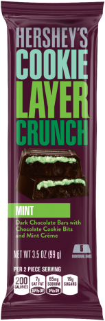 Hershey's Mint Créme Cookie Layer Crunch Bar - Hershey Cookie Layer Crunch Mint (243x500), Png Download