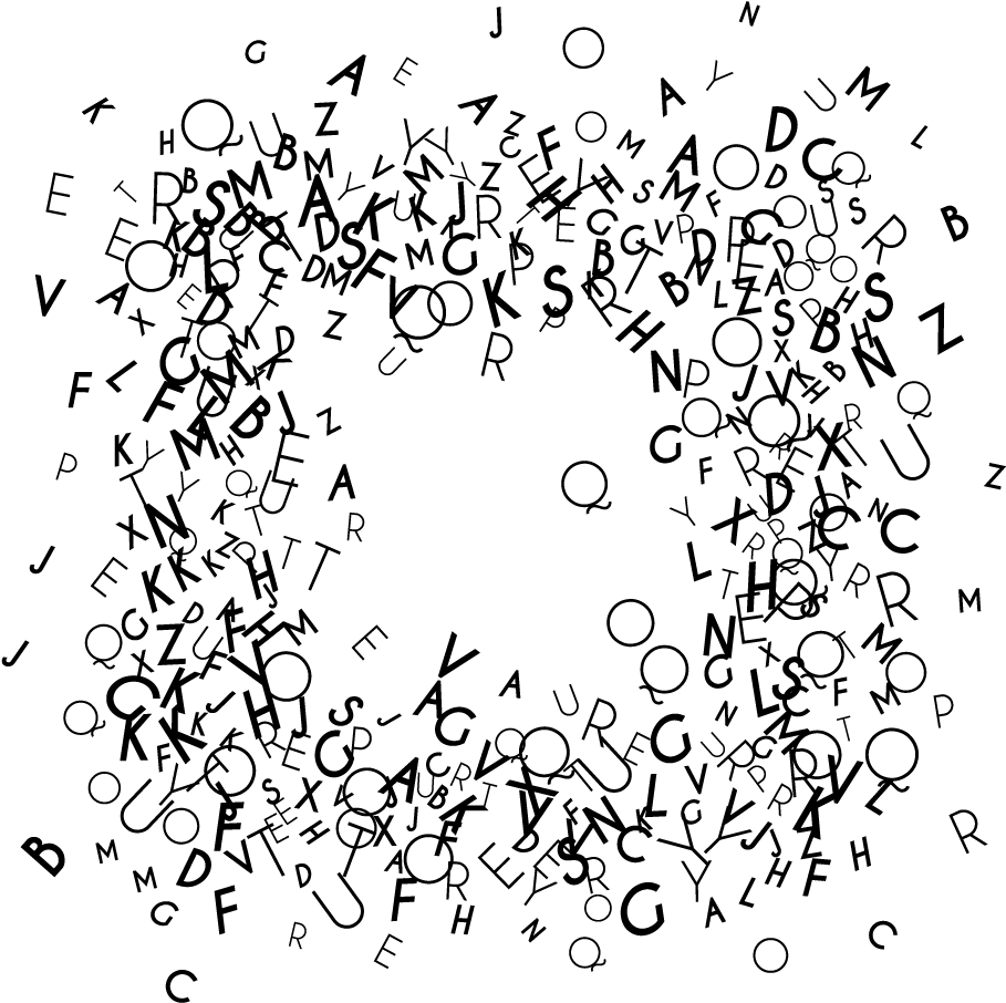 Alphabet-frame - Una Cornice Di Parole - Siri Daniele (1000x1000), Png Download