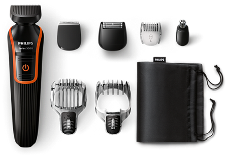 Waterproof, Trimmer, Beard & Stubble Comb 18 Settings, - Philips Multigroom Series 3000 (450x396), Png Download