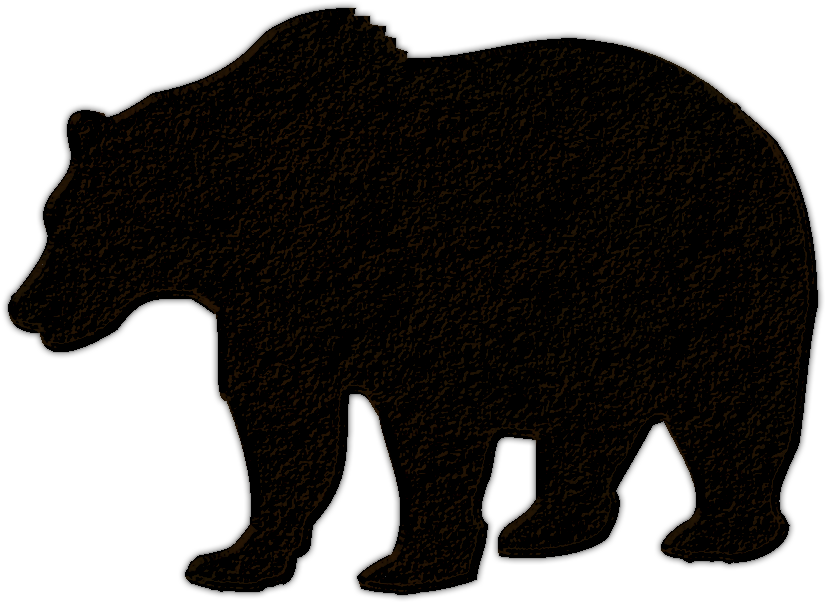 Clip Royalty Free Library Black Bear Cub Clipart - Bear Silhouette No Background (1074x897), Png Download
