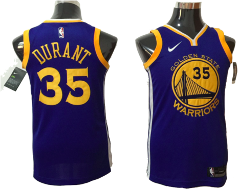 Golden State Warriors Jersey - Kevin Durant Golden State Warriors Autographed Blue (500x384), Png Download