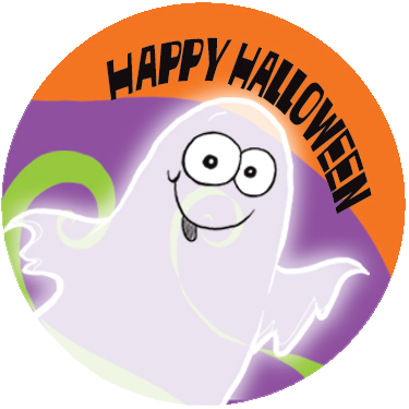 Stinky's Halloween Sticker Ghost Marshmallow - Bond Street Station (375x375), Png Download