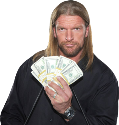 Triple H Showing Dollars - Triple H Money (379x400), Png Download