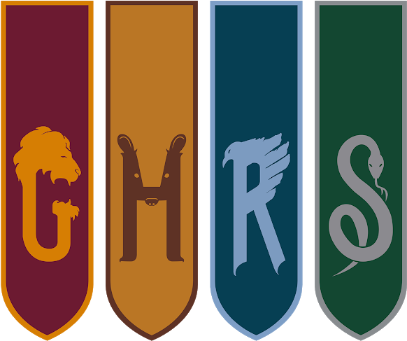Gryffindor, Hufflepuff, Ravenclaw, Slytherin/ Grif - Bandeiras Das Casas De Hogwarts (400x322), Png Download