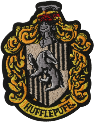 Hufflepuff Crest Embroidered Patch - Harry Potter Hufflepuff Iron On Patch (422x480), Png Download