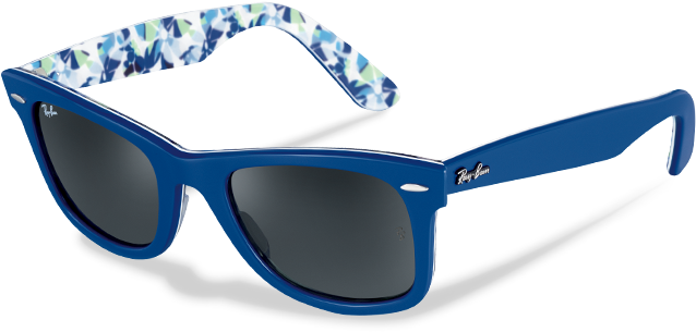 Gold Ray Bans Aviator Gold Lens Flare Png - Ray Ban Wayfarer Special Series Blue Flowers (680x330), Png Download