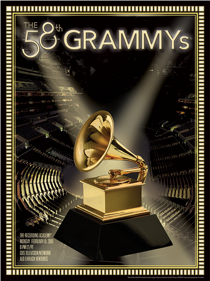 58th Annual Grammy Awards 2016 Poster (500x667), Png Download