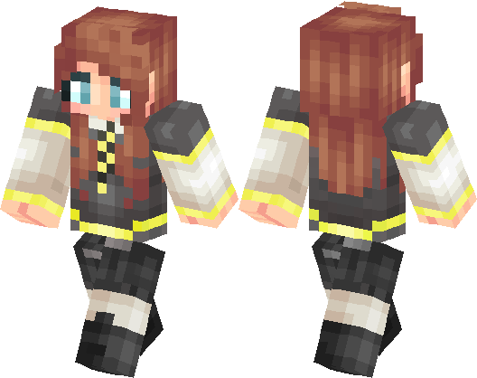 Hufflepuff Girl Minecraft Skin (528x418), Png Download