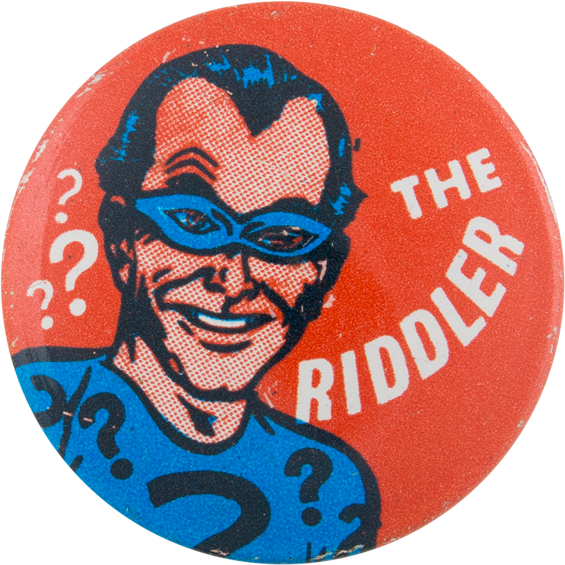 The Riddler - Vintage Pin Pinback - The Riddler - Dc Batman - 1966 ...
