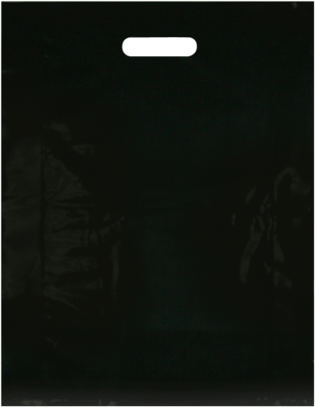 Large Black Plastic Bags With Die Cut Handles - Bag (600x600), Png Download