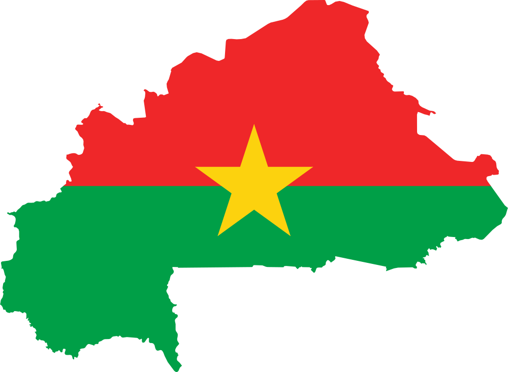 For Musicians From The West African Nation Of Burkina - Burkina Faso Map With Flag (1000x733), Png Download