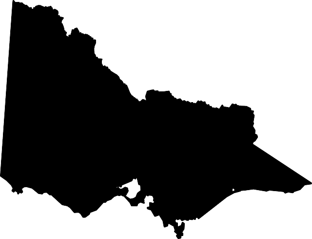 Australia, Victoria, Black, Geography, Outline, Map - Black Map Of Victoria (640x489), Png Download