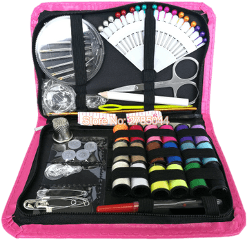 Sewing Kit In Pink Holder - Sewing (400x400), Png Download