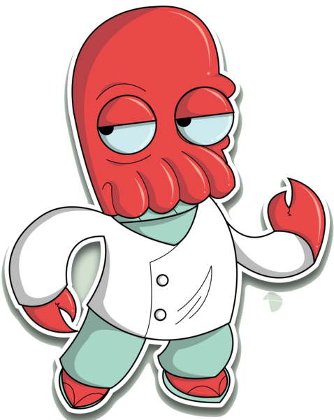 Zoidberg Bender Leela Philip J - Зойдберг Футурама Арт (900x615), Png Download
