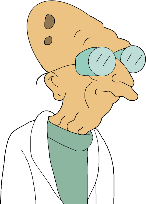 Clip Art Freeuse Library Bender Drawing Leela - Professor Farnsworth Png (1000x1000), Png Download