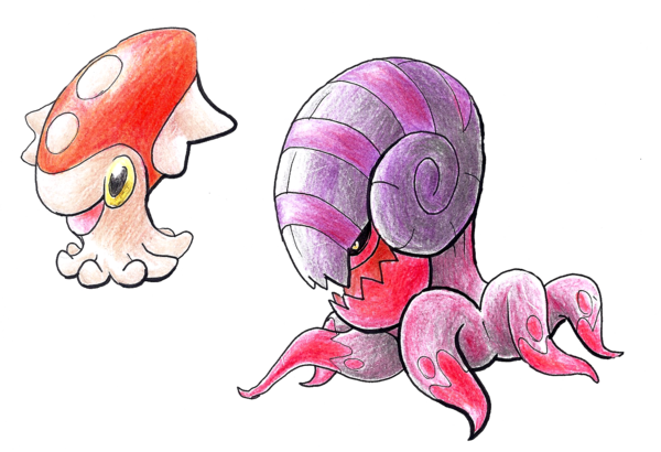 Scuttling Up Some Cuttlefish V - Pokemon Fakemon Cuttlefish (600x410), Png Download