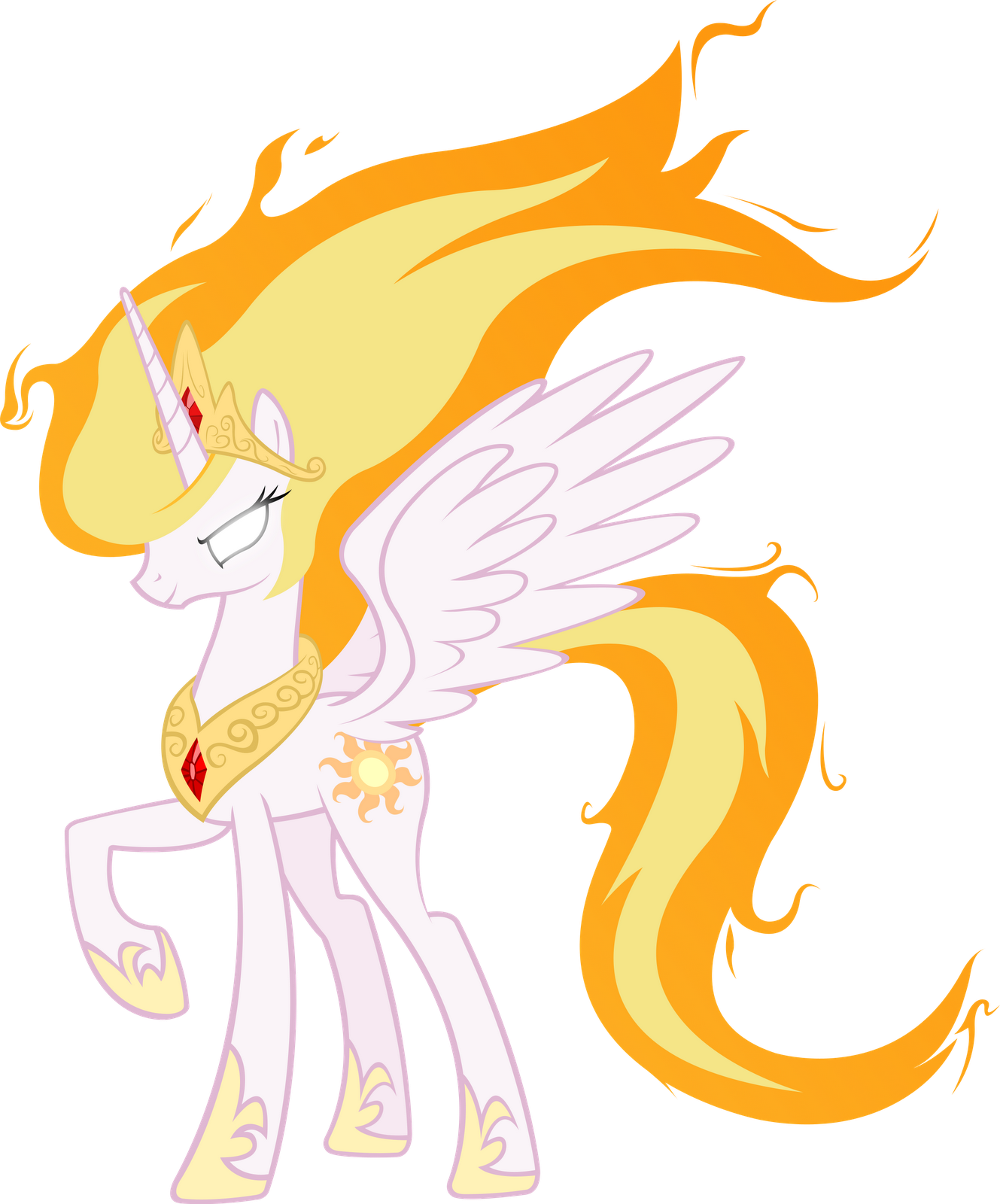 My Little Pony - Princess Celestia Glowing Eyes (1329x1600), Png Download
