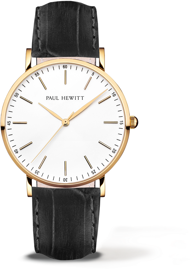 Paul Hewitt Black Leather Watch (1000x1000), Png Download