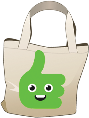 Plastic Shopping Bag A Thumbs-up Symbol On A Drawing - Shopping Bag (420x420), Png Download
