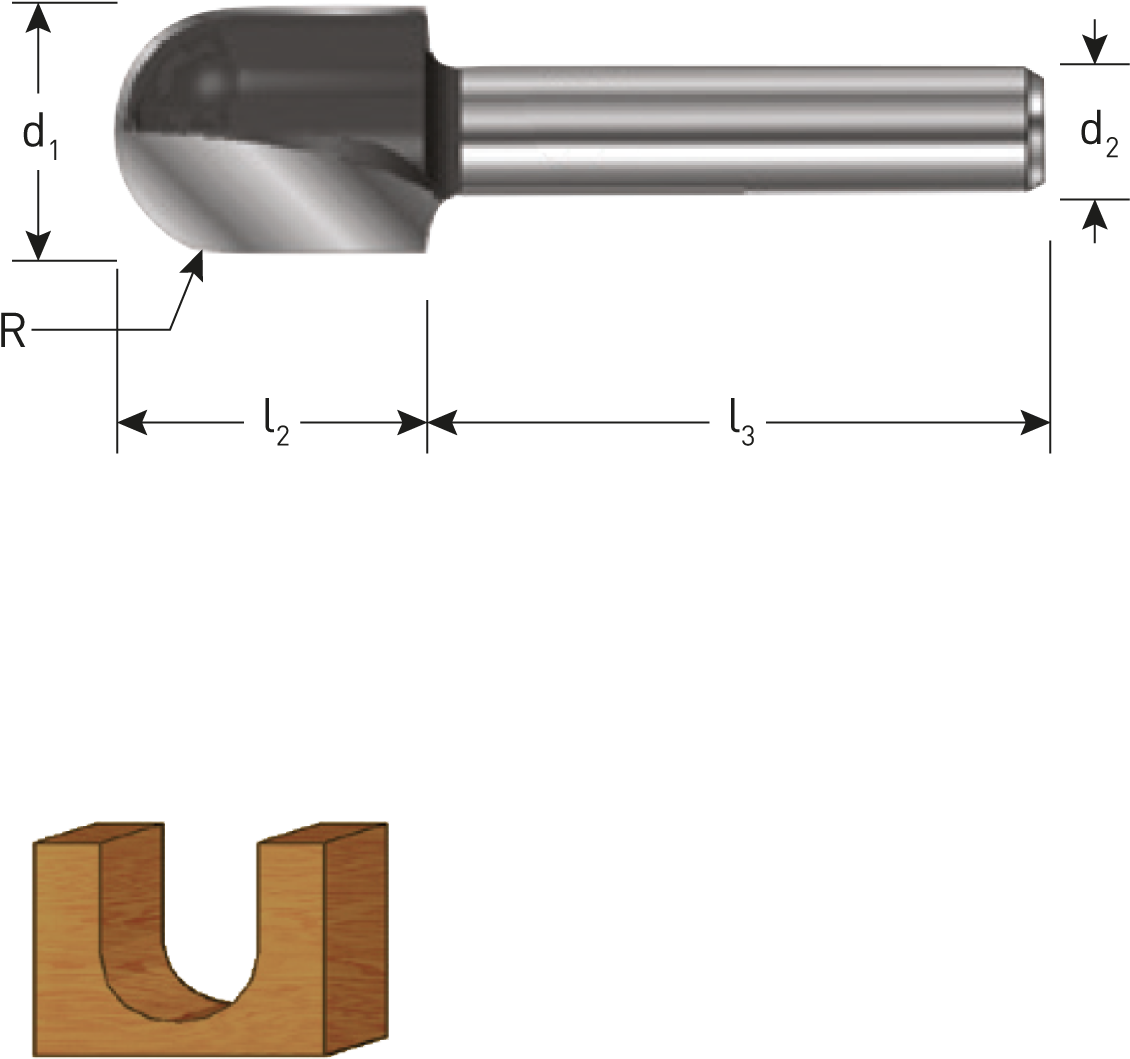 Tct Round Nose Grooving Cutter, Gold-line - Halfrondgroeffrees / Dakgootfrees R3 Schacht 8mm Ent (1560x1300), Png Download
