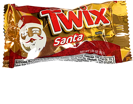 Twix Fun Size Santa Candy Bar - Twix Candy (500x500), Png Download