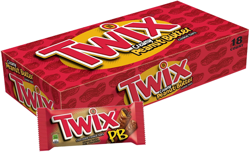 Twix Peanut Butter Candy Bar - Twix Chocolate Cookie Bar - 1.68 Oz Packet (500x500), Png Download