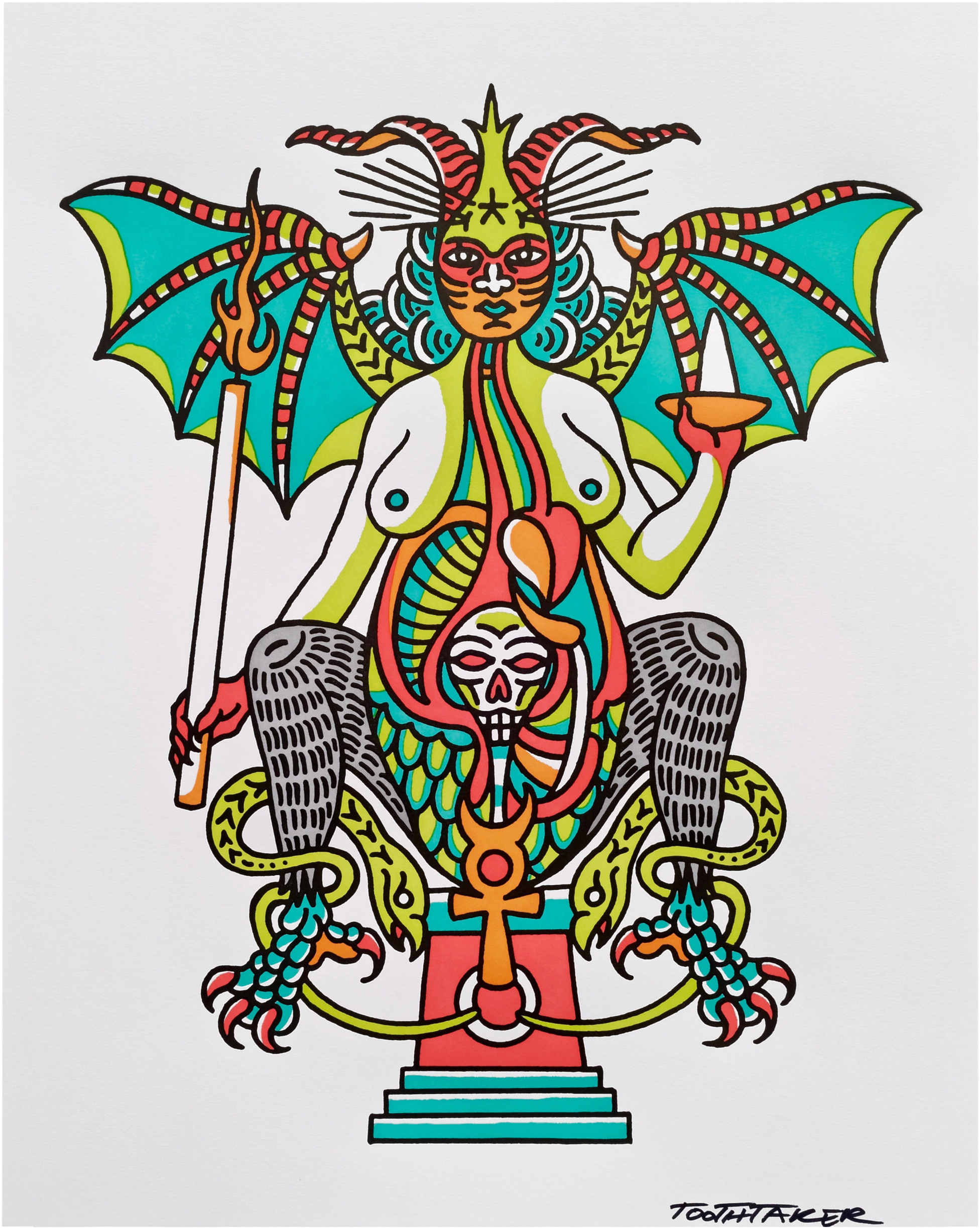 Tootaker Art Print Baphomet - Isaiah Toothtaker (2487x2487), Png Download