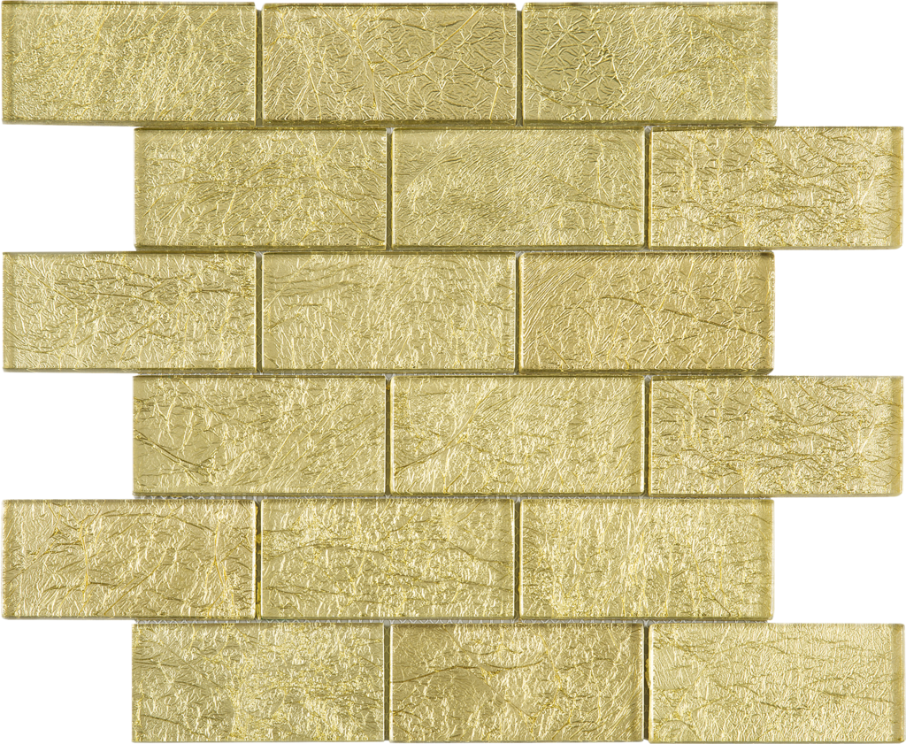 Brick Gold Glass Mosaic Tile - Glass Mosaic (1024x841), Png Download