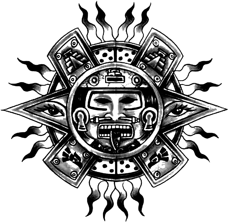 Coloring Page - Mayan Tattoos (800x772), Png Download