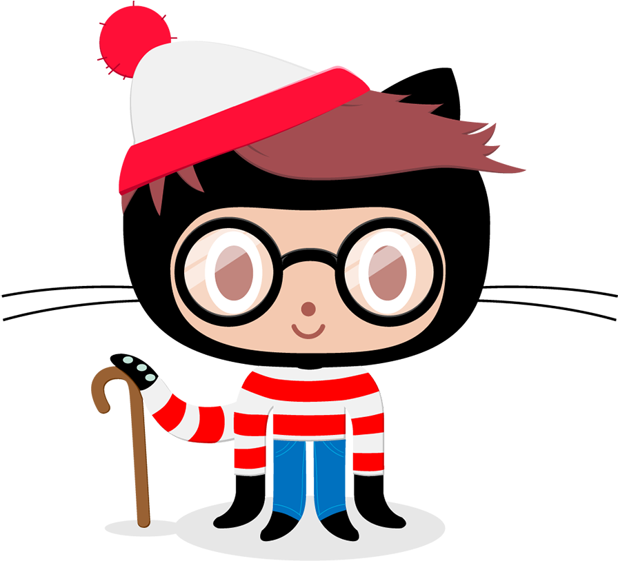 The Where's Waldocat - Github Octocat (896x896), Png Download