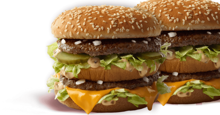 Big Mac Index - Mcdonalds Sandwich (840x440), Png Download
