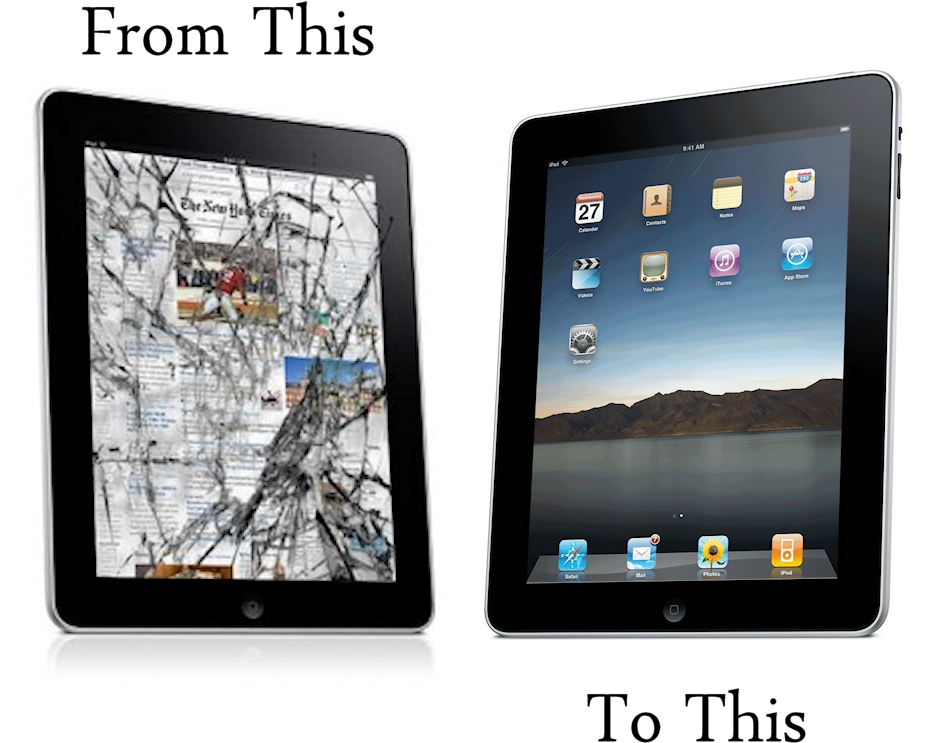 Iphone Screen Replacement - Apple Ipad (1006x792), Png Download