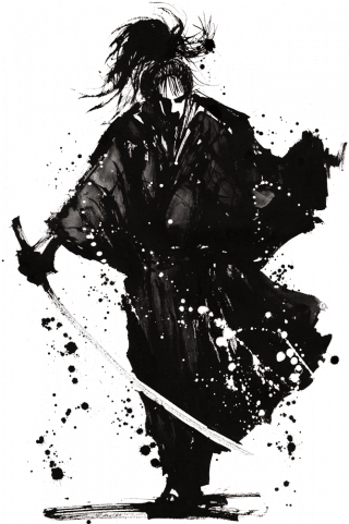 Visit - 侍 水墨画 (480x480), Png Download