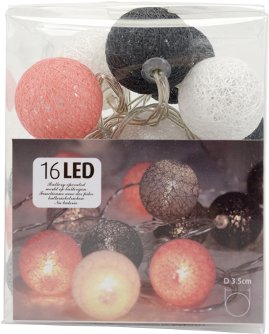 Lichtsnoer Met Led Bollen 16st Raffia - Fruit (500x500), Png Download
