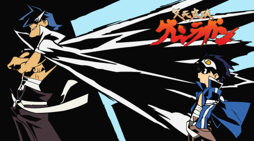 Gurren Lagann Eye Catch With Transparent Features For - Gurren Lagann Simon Kamina (500x278), Png Download