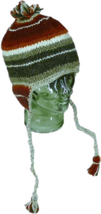 Red Stripey Knitted Winter Hat - Wool (643x805), Png Download