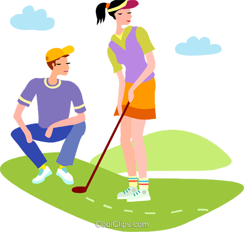 Golf Course Clipart Transparent - People Playing Golf Clipart (480x457), Png Download