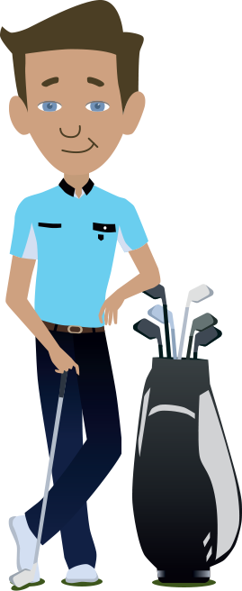 Jim The Golfer (269x656), Png Download