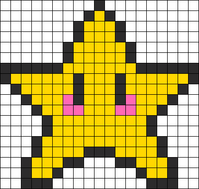 Cutestar Perler Bead Pattern / Bead Sprite - Pixel Art Pixel Art (400x379), Png Download