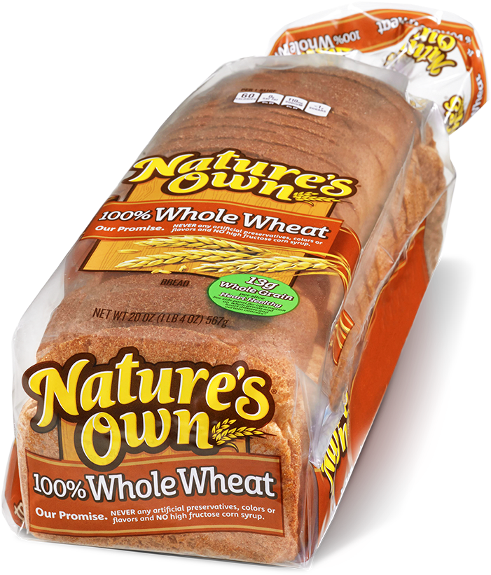100% Whole Wheat Bread - Natures Own Life Bread, 7 Sprouted Grains - 20 Oz (890x1000), Png Download