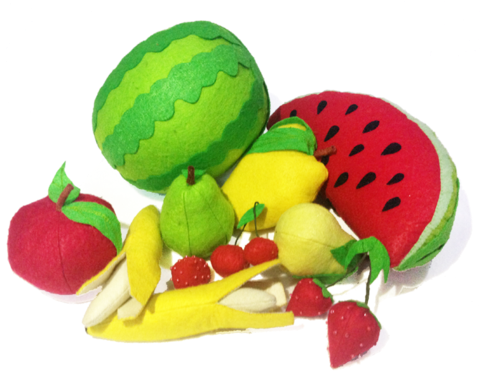 Felt Handmade Realistic Watermelon Slice - Pear Tomato (480x419), Png Download