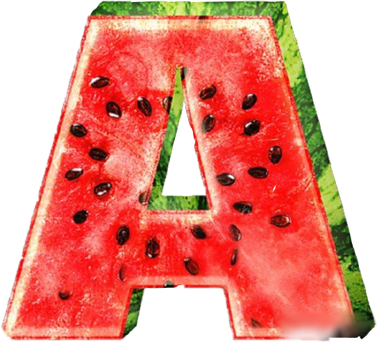 Ftewatermelon Watermelon A Letter Red Green Fresh Inter - Letras De Sandia (543x493), Png Download