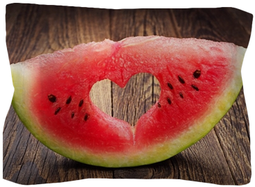 Watermelon Slice With Cut In The Shape Of Heart Pillow - We Love Watermelon (400x400), Png Download