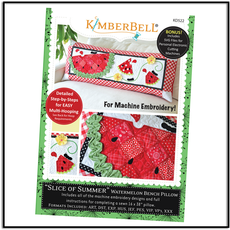 Slice Of Summer Watermelon Bench Pillow Embroidery (740x740), Png Download